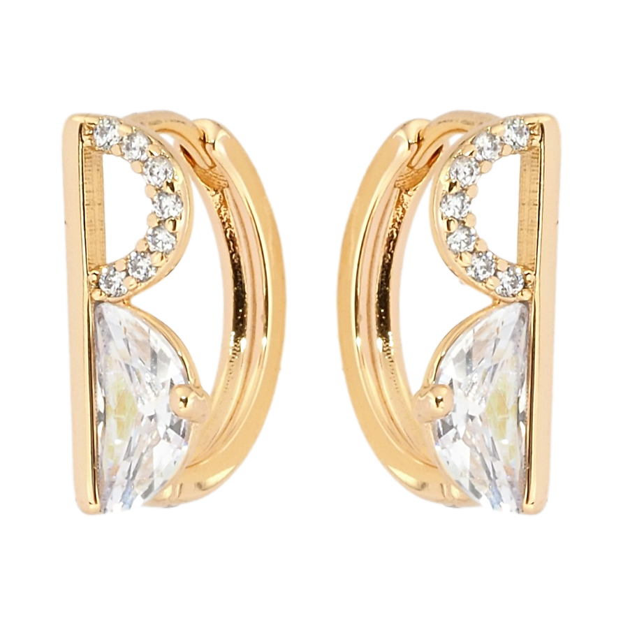 Сережки Xuping Позолота 18K колечка Декоративний візерунок з цирконієм фото №1 Сережки Xuping Позолота 18K колечка Декоративний візерунок з цирконієм фото №1