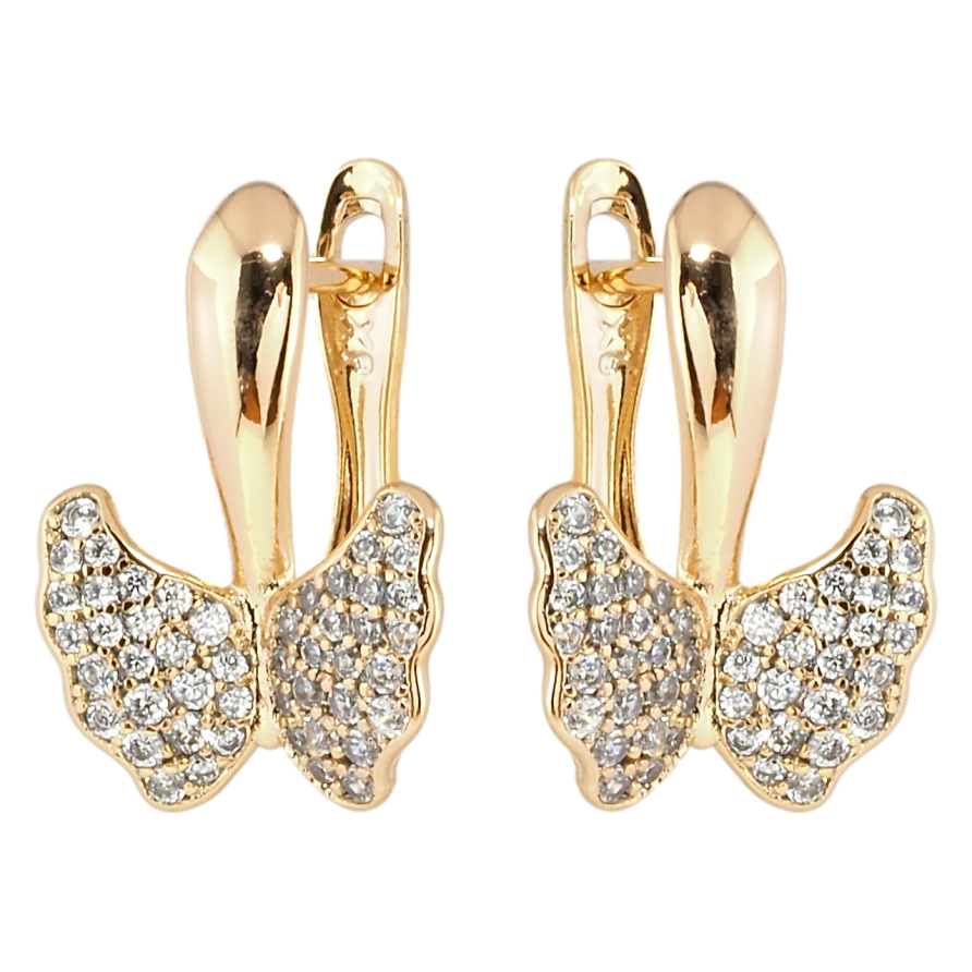 Сережки Xuping Позолота 18K англійський замок Інкрустація цирконієм фото №1 Сережки Xuping Позолота 18K англійський замок Інкрустація цирконієм фото №1