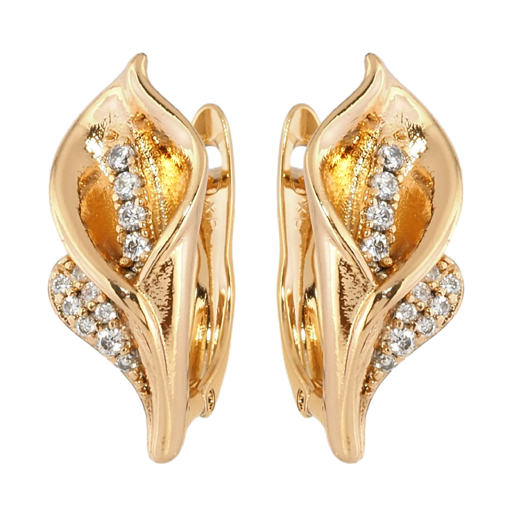 Серьги Xuping Позолота 18K английский замок Каллы фото №19