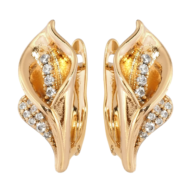 Серьги Xuping Позолота 18K английский замок Каллы фото №1