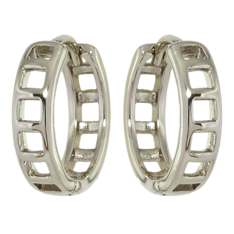 Сережки Xuping Родій колечка Різьблений візерунок фото №1 Сережки Xuping Родій колечка Різьблений візерунок фото №1