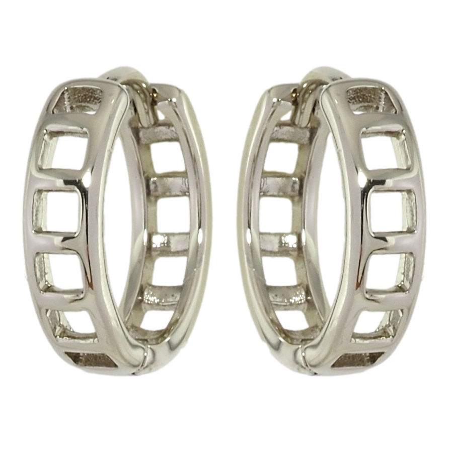 Сережки Xuping Родій колечка Різьблений візерунок фото №1 Сережки Xuping Родій колечка Різьблений візерунок фото №1