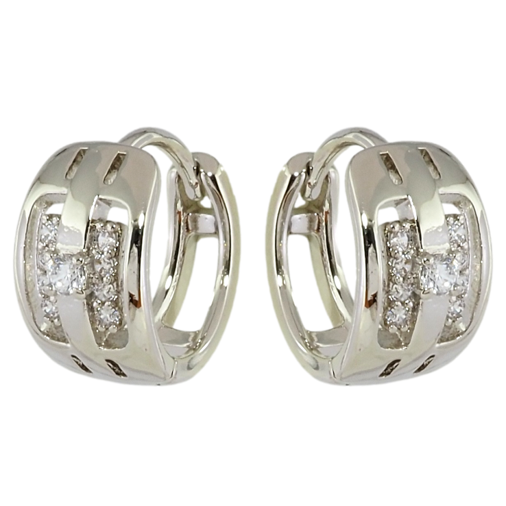 Серьги Xuping Родий колечки Декоративные с цирконием фото №9 Серьги Xuping Родий колечки Декоративные с цирконием фото №9