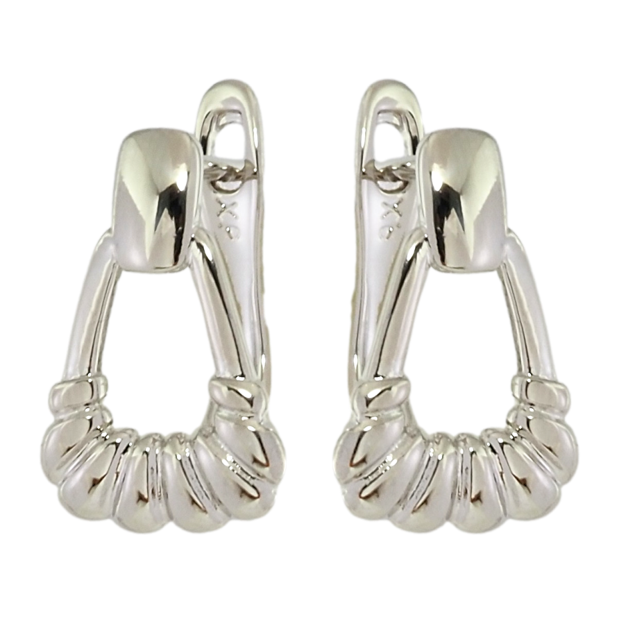 Серьги Xuping Родий английский замок Декоративный узор фото №1 Серьги Xuping Родий английский замок Декоративный узор фото №1