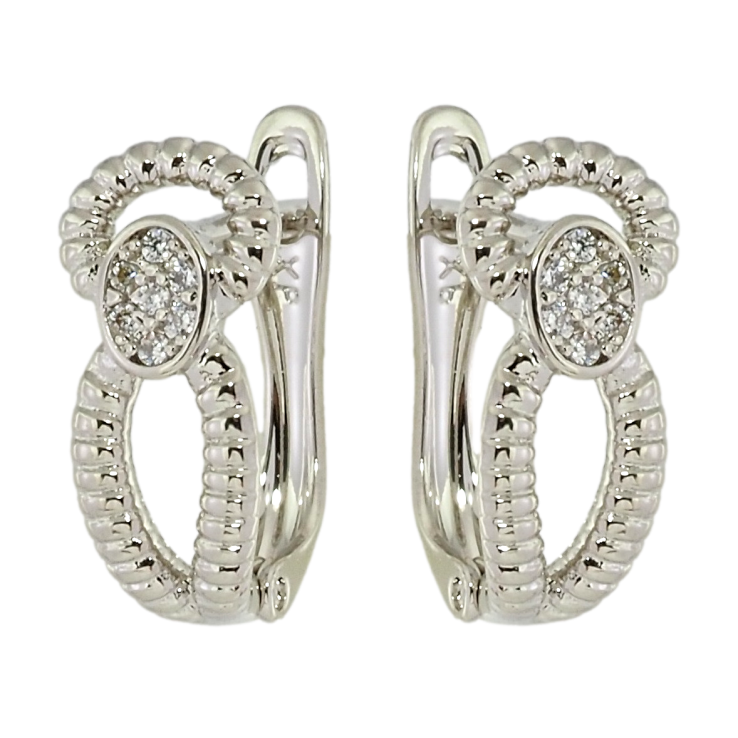 Серьги Xuping Родий английский замок Фантазийный орнамент с цирконием фото №24