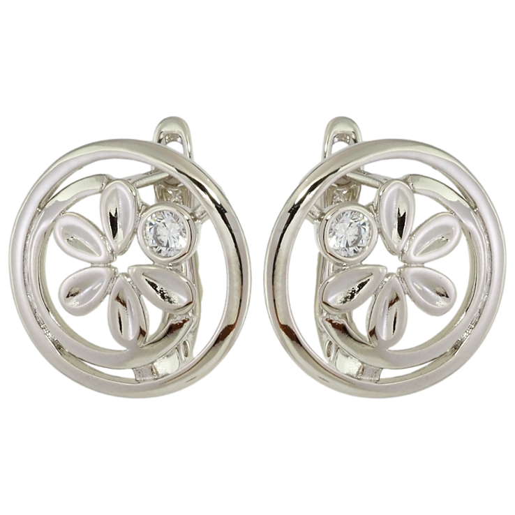 Серьги Xuping Родий английский замок Цветочный орнамент фото №22