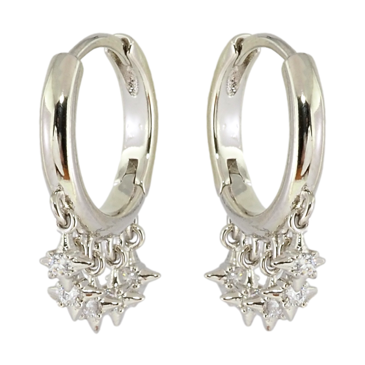 Сережки Xuping Родій підвіски на колечках Зірки фото №13 Сережки Xuping Родій підвіски на колечках Зірки фото №13