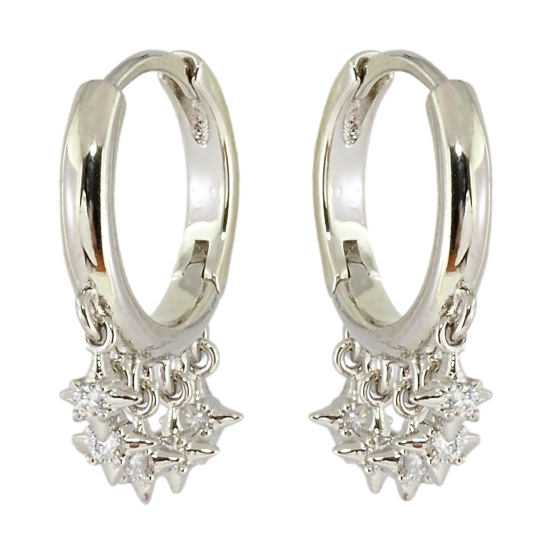 Сережки Xuping Родій підвіски на колечках Зірки фото №1