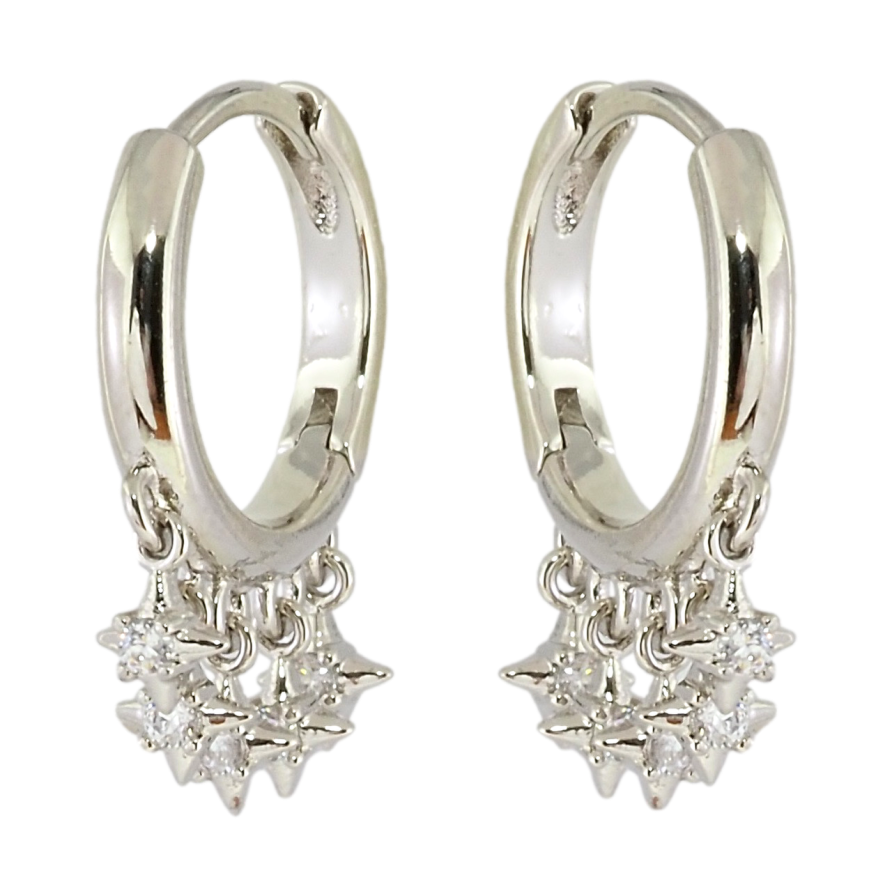 Сережки Xuping Родій підвіски на колечках Зірки фото №1