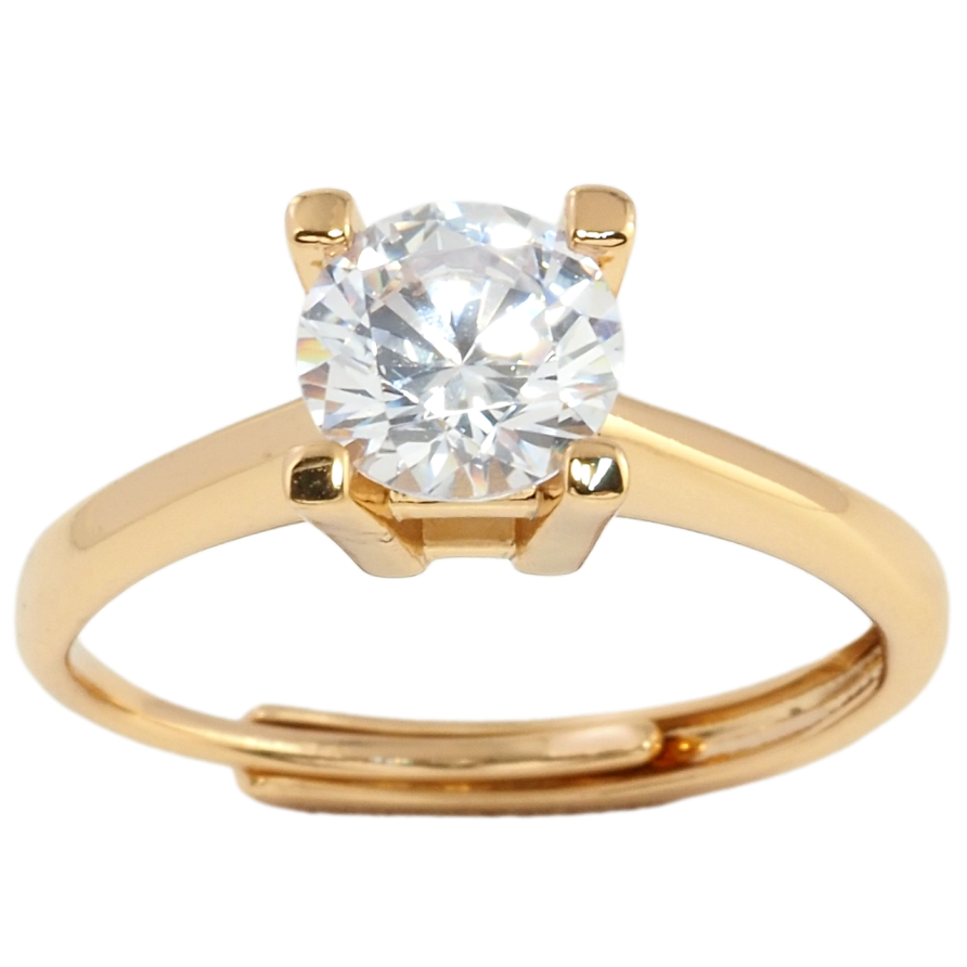 Кольцо Xuping Позолота 18K Фианит, ø 7мм фото №1