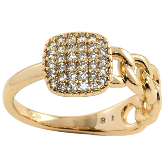 Кольцо Xuping Позолота 18K Орнамент цепочка с инкрустацией цирконием фото №1
