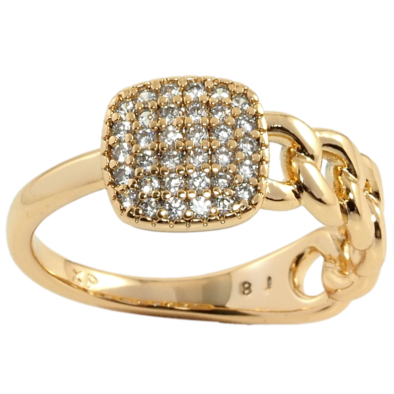 Каблучка Xuping Позолота 18K Орнамент ланцюжок з інкрустацією цирконієм фото №1