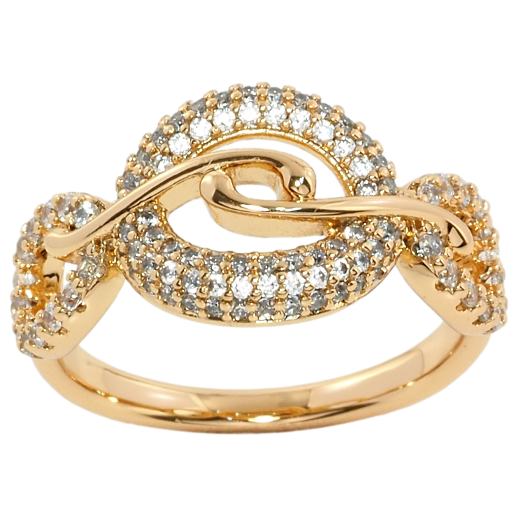 Кольцо Xuping Позолота 18K Инкрустация цирконием фото №10