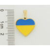 Кулон Xuping TTM Stainless Steel цвет 14К Сердечко в цветах флага Украины Эмаль 16х16мм для цепочки до 4мм фото №2