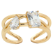 Кольцо Xuping Позолота 18K Два фианита фото №1 Кольцо Xuping Позолота 18K Два фианита фото №1