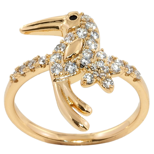 Кольцо Xuping Позолота 18K Птица инкрустация цирконием фото №1