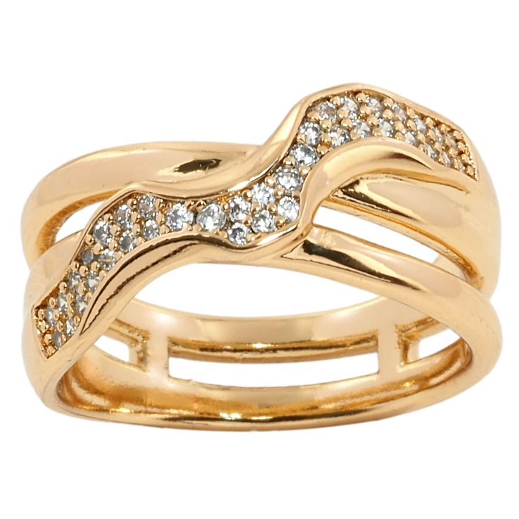 Кольцо Xuping Позолота 18K Инкрустация цирконием фото №2