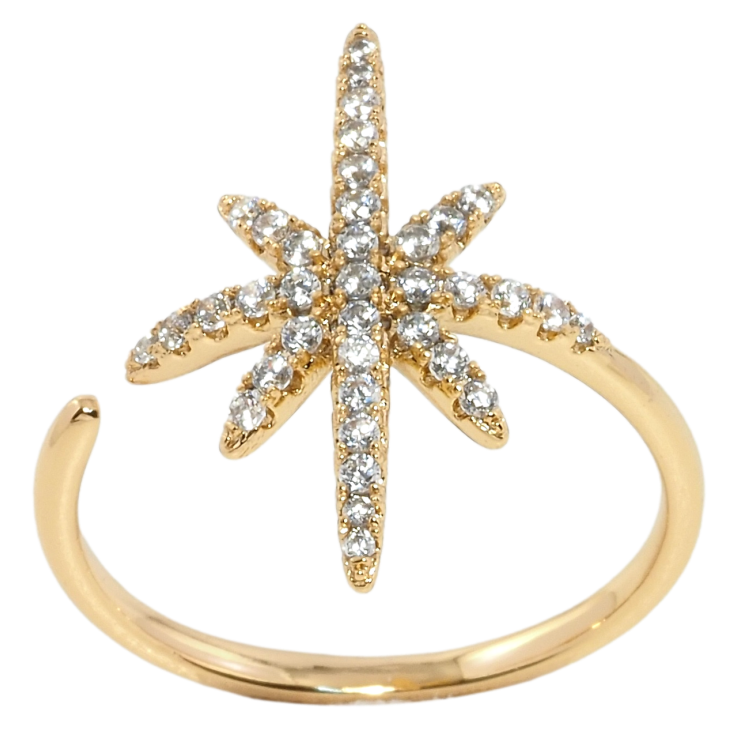 Кольцо Xuping Позолота 18K Звезда инкрустация цирконием фото №2