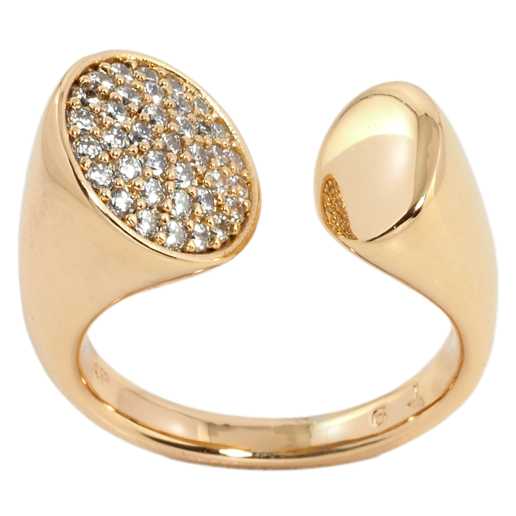 Кольцо Xuping Позолота 18K Инкрустация цирконием фото №4