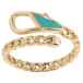 Кольцо Xuping Позолота 18K Цепочка с карабином, бирюзовая эмаль фото №1 Кольцо Xuping Позолота 18K Цепочка с карабином, бирюзовая эмаль фото №1