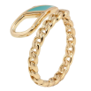 Кольцо Xuping Позолота 18K Цепочка с карабином, бирюзовая эмаль фото №2 Кольцо Xuping Позолота 18K Цепочка с карабином, бирюзовая эмаль фото №2