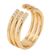 Каблучка Xuping Позолота 18K Потрійна шинка з цирконієм фото №2