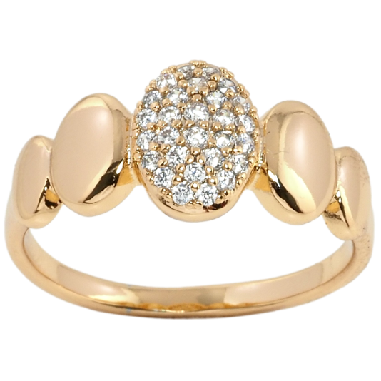 Кольцо Xuping Позолота 18K Овалы с цирконием фото №1