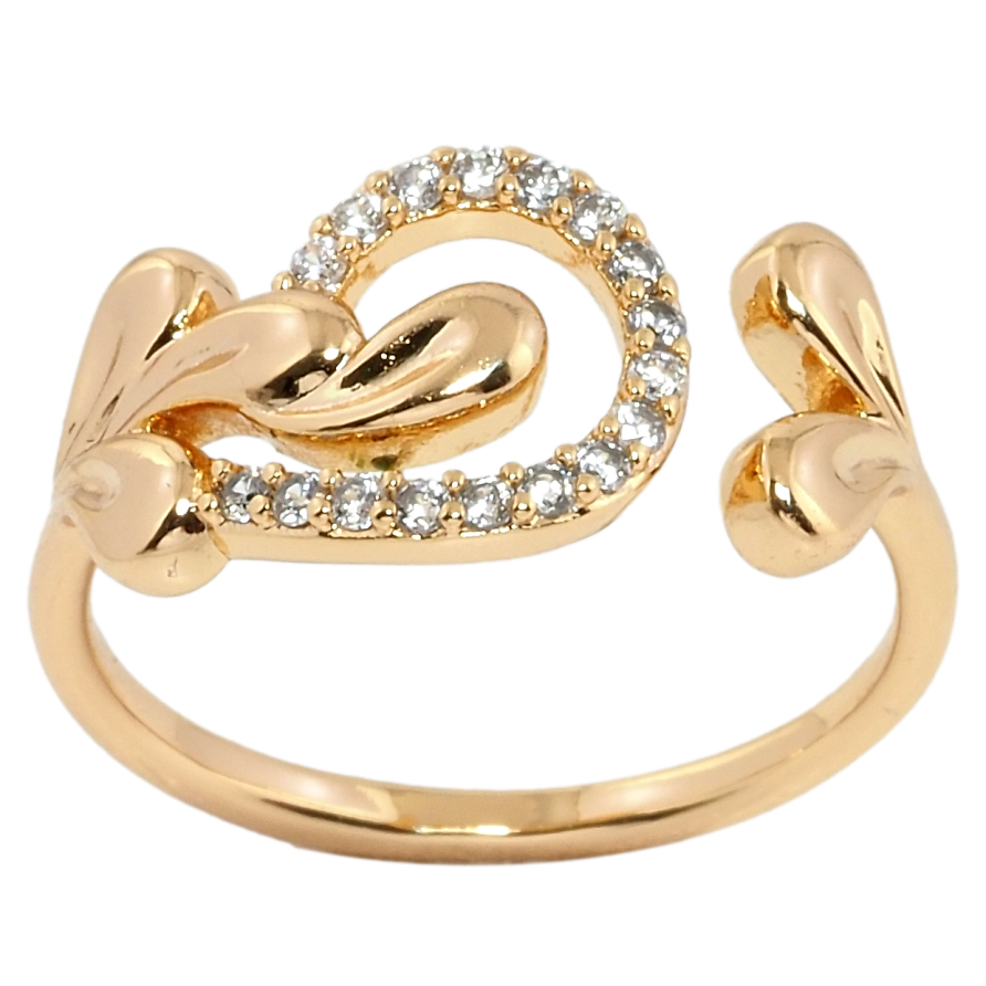 Кольцо Xuping Позолота 18K Веточки с цирконием фото №1 Кольцо Xuping Позолота 18K Веточки с цирконием фото №1