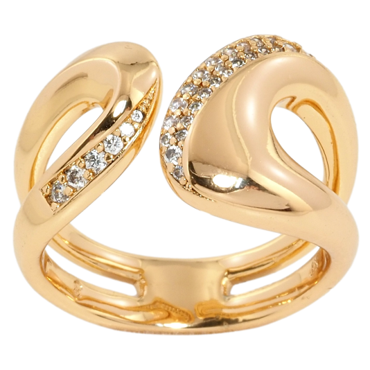 Кольцо Xuping Позолота 18K Абстрактный узор с цирконием фото №1