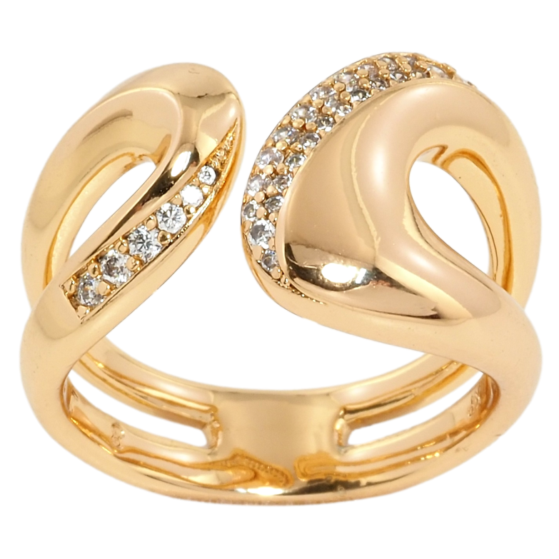 Кольцо Xuping Позолота 18K Абстрактный узор с цирконием фото №1 Кольцо Xuping Позолота 18K Абстрактный узор с цирконием фото №1