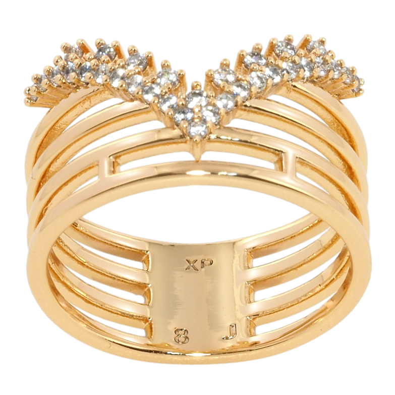 Каблучка Xuping Позолота 18K Широка шинка з візерунком із цирконію фото №1 Каблучка Xuping Позолота 18K Широка шинка з візерунком із цирконію фото №1