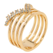 Кольцо Xuping Позолота 18K Широкая шинка с узором из циркония фото №2