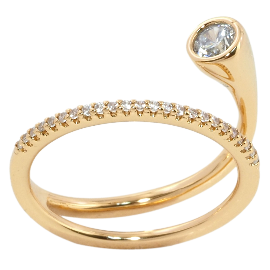 Кольцо Xuping Позолота 18K Дорожка циркония с фианитом фото №1