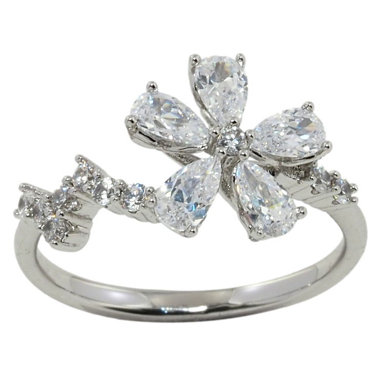 Кольцо Xuping Родий Кристальный цветок фото №20 Кольцо Xuping Родий Кристальный цветок фото №20