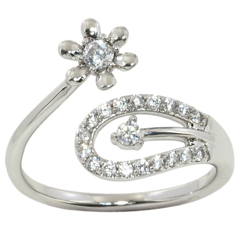 Кольцо Xuping Родий Цветочек фото №1