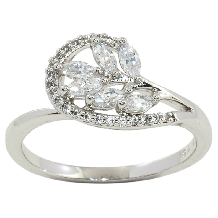 Кольцо Xuping Родий Кристальная веточка фото №13 Кольцо Xuping Родий Кристальная веточка фото №13