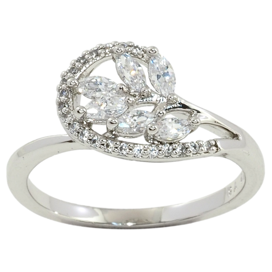 Кольцо Xuping Родий Кристальная веточка фото №1