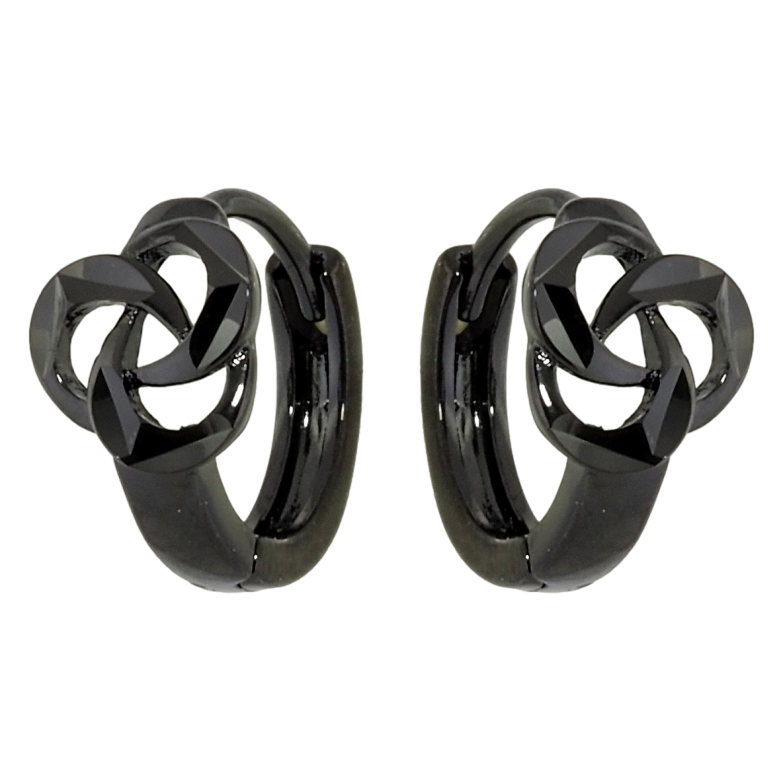 Серьги Xuping Позолота Black (черное золото) колечки Цветочный узор фото №1