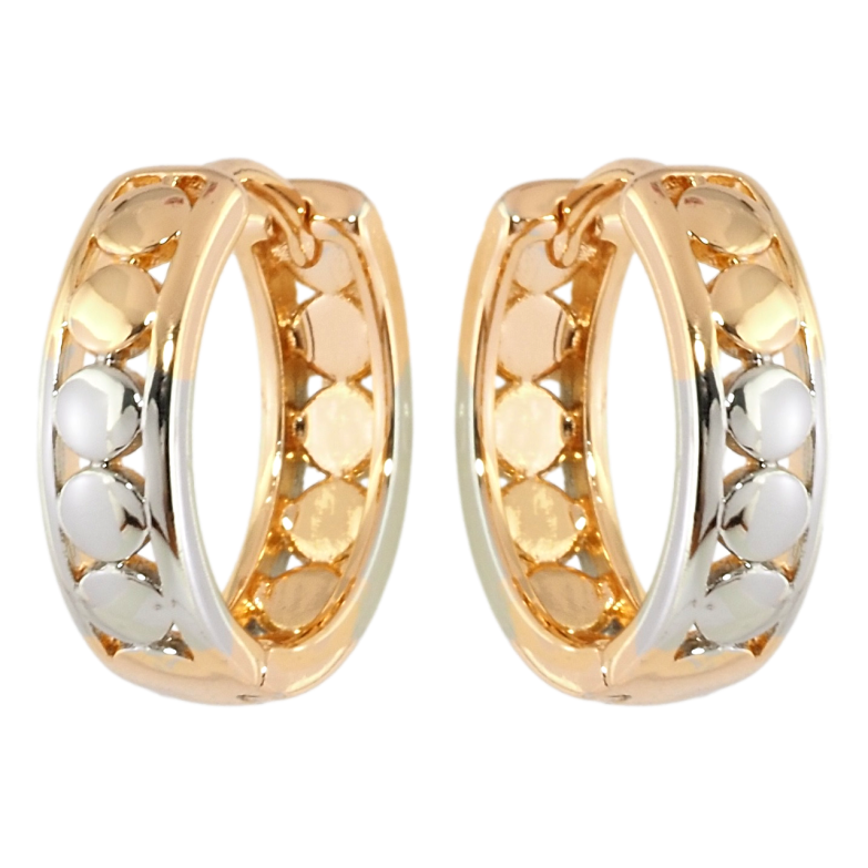 Сережки Xuping Позолота 18K + Родій колечки Декоративний орнамент фото №1