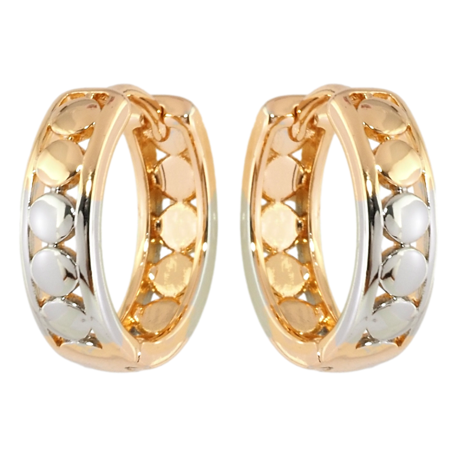 Сережки Xuping Позолота 18K + Родій колечки Декоративний орнамент фото №1
