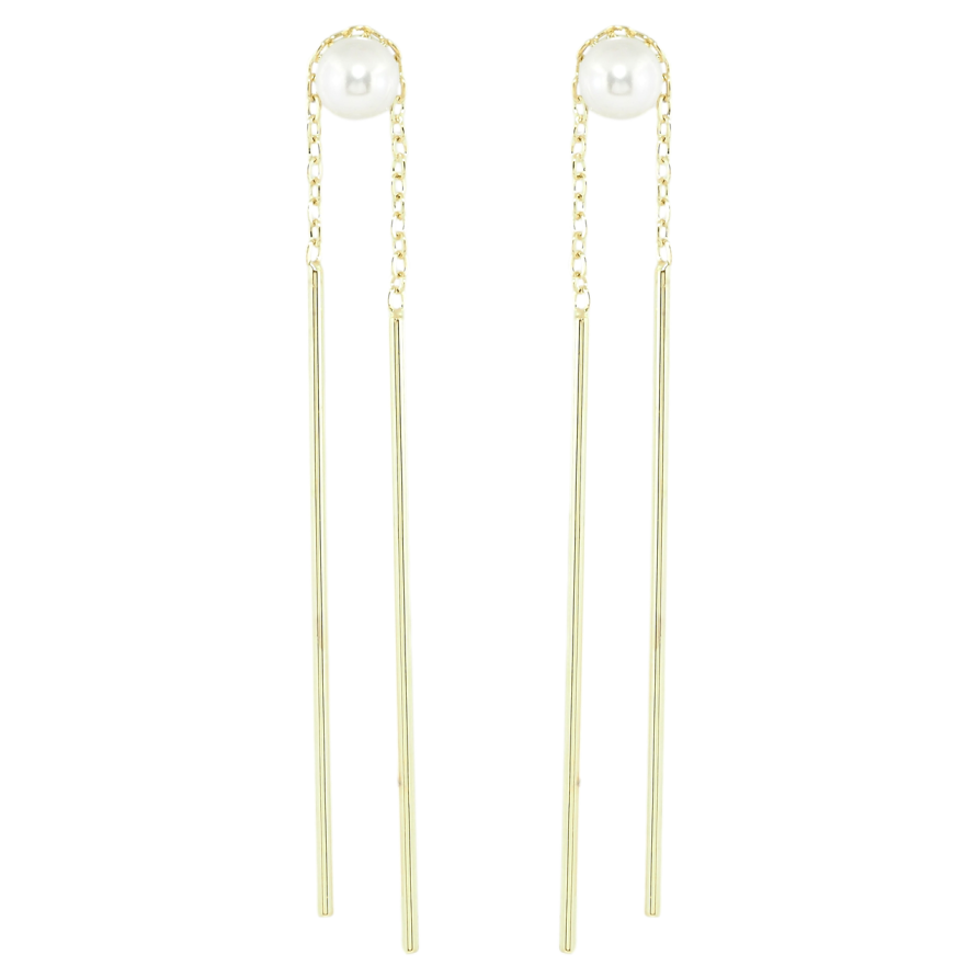 Сережки Xuping Позолота 14K пусети Підвіски з перлинами фото №1 Сережки Xuping Позолота 14K пусети Підвіски з перлинами фото №1