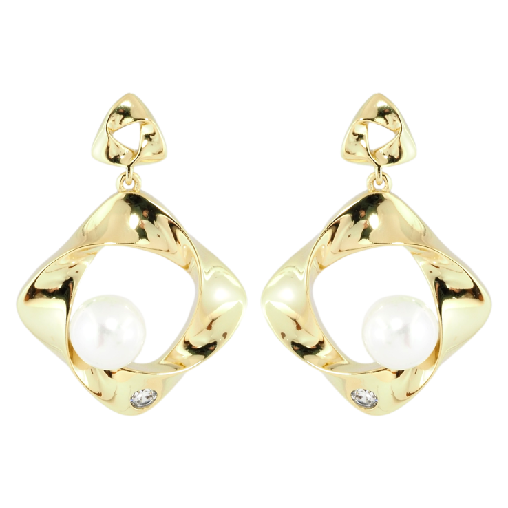 Сережки Xuping Позолота 14K пусети Фігурні підвіски з перлинами фото №23