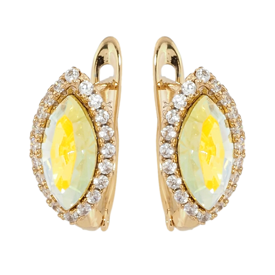 Серьги Xuping цвет 18K с кристаллами Swarovski английский замок Лепестки с кристаллами Citrine Shimmer фото №1