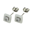 Серьги Xuping TTM Stainless Steel цвет Родий пусеты "Квадраты из белой керамики с кристаллом" 8х8мм фото №2 Серьги Xuping TTM Stainless Steel цвет Родий пусеты "Квадраты из белой керамики с кристаллом" 8х8мм фото №2