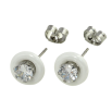 Серьги Xuping TTM Stainless Steel цвет Родий пусеты "Круги из белой керамики с кристаллами" ø 9мм фото №2 Серьги Xuping TTM Stainless Steel цвет Родий пусеты "Круги из белой керамики с кристаллами" ø 9мм фото №2