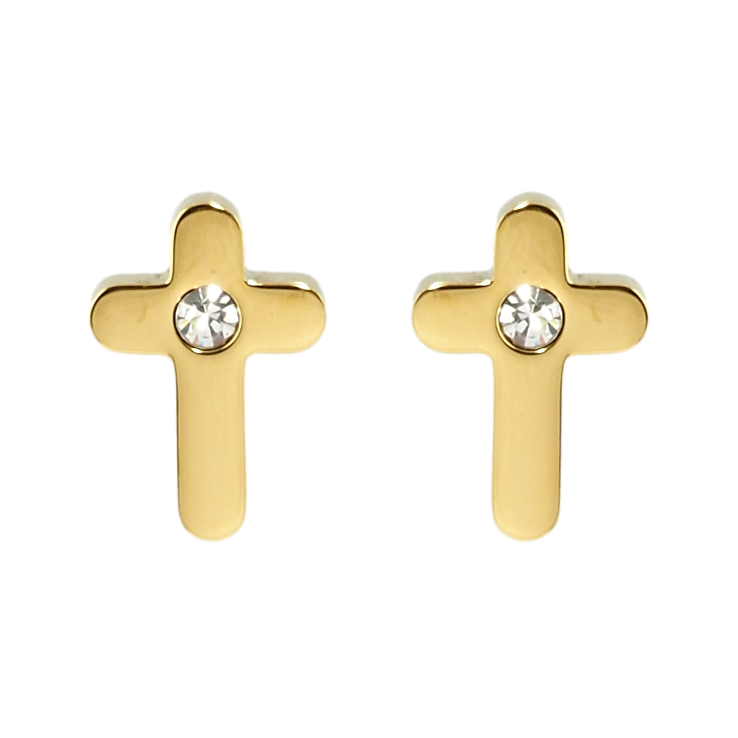 Серьги Xuping TTM Stainless Steel цвет 14K пусеты Крестики фото №9