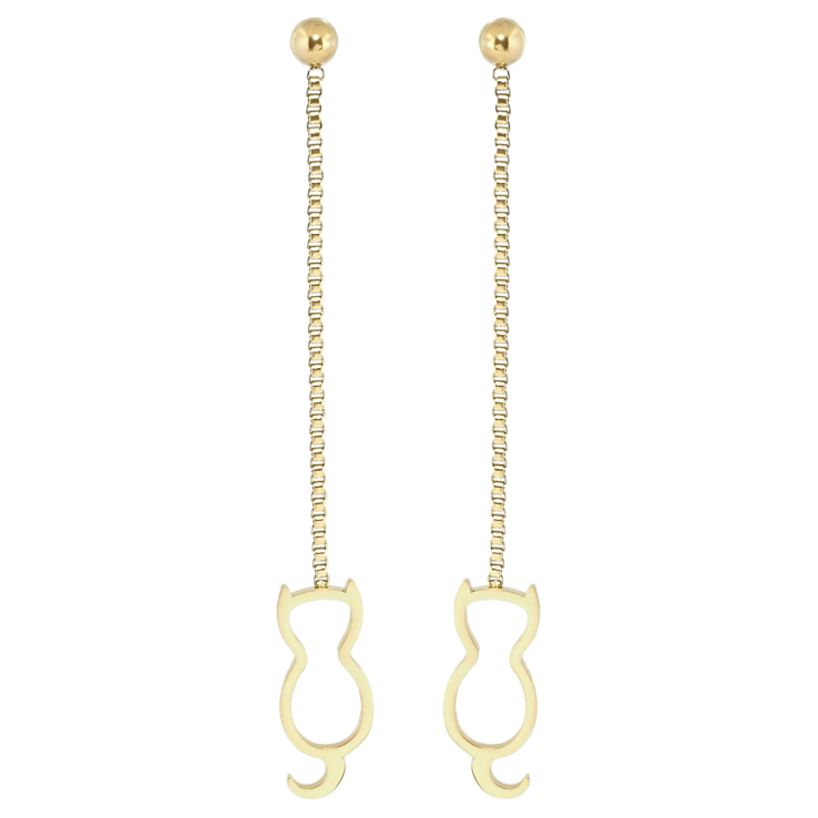 Сережки Xuping TTM Stainless Steel колір 14K пусети Підвіски кішки фото №5