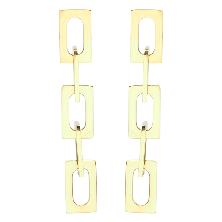 Сережки Xuping TTM Stainless Steel колір 14K пусети Підвіски ланки ланцюжка фото №2