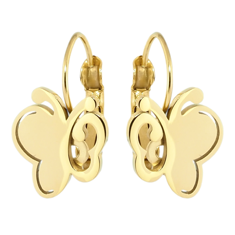 Сережки Xuping TTM Stainless Steel колір 14K французький замок Метелики фото №1