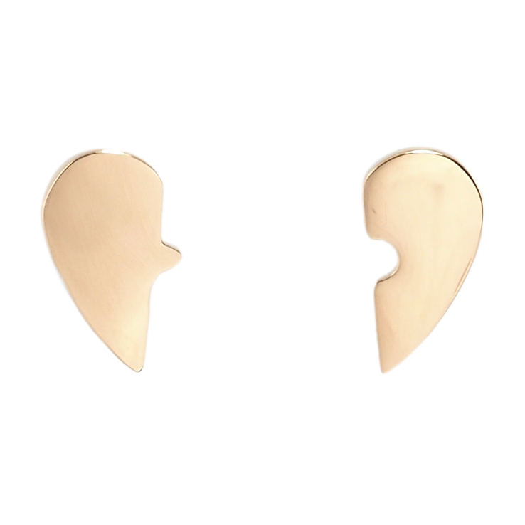 Сережки Xuping TTM Stainless Steel колір РО пусети Половинки серця фото №24